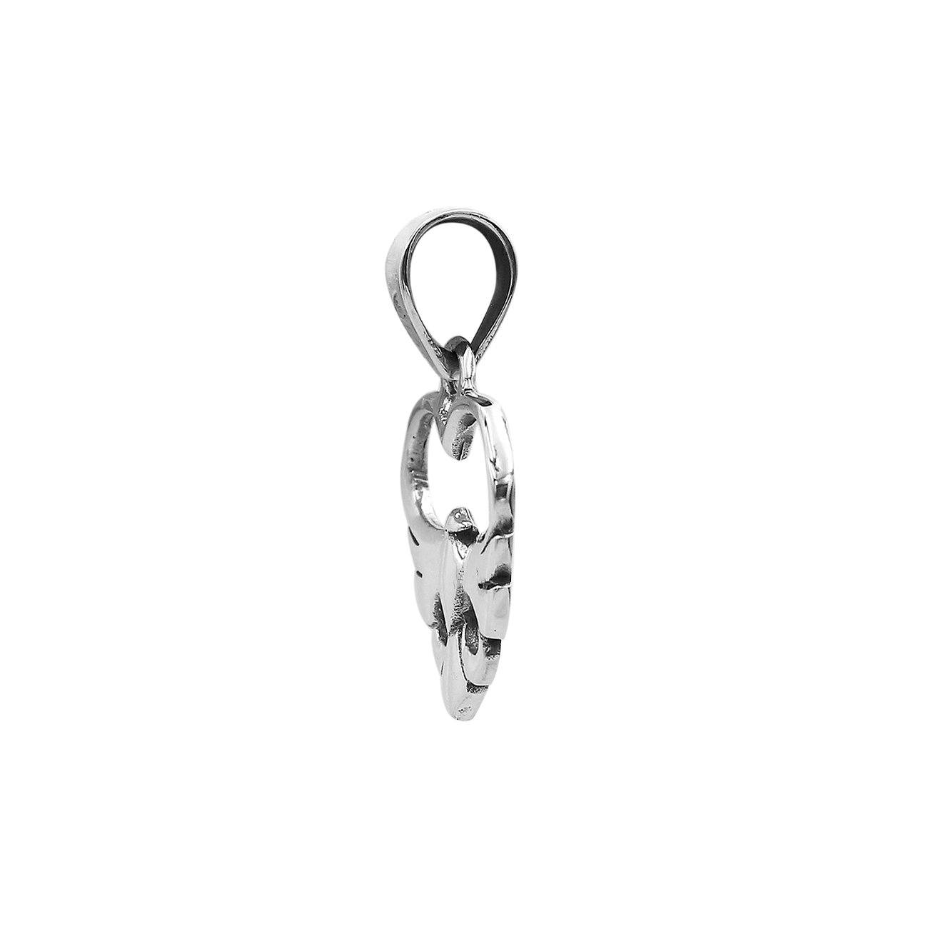 AP-6303-S Sterling Silver Beautiful Simple Designer Pendant with Plain Silver Jewelry Bali Designs Inc 