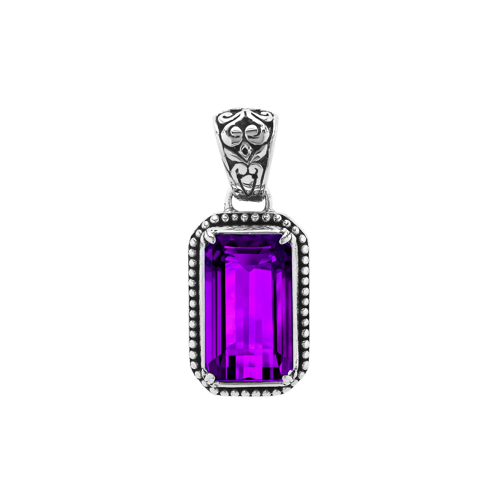 AP-6316-AM Sterling Silver Designer Pendant With Amethyst Q, Jewelry Bali Designs Inc 