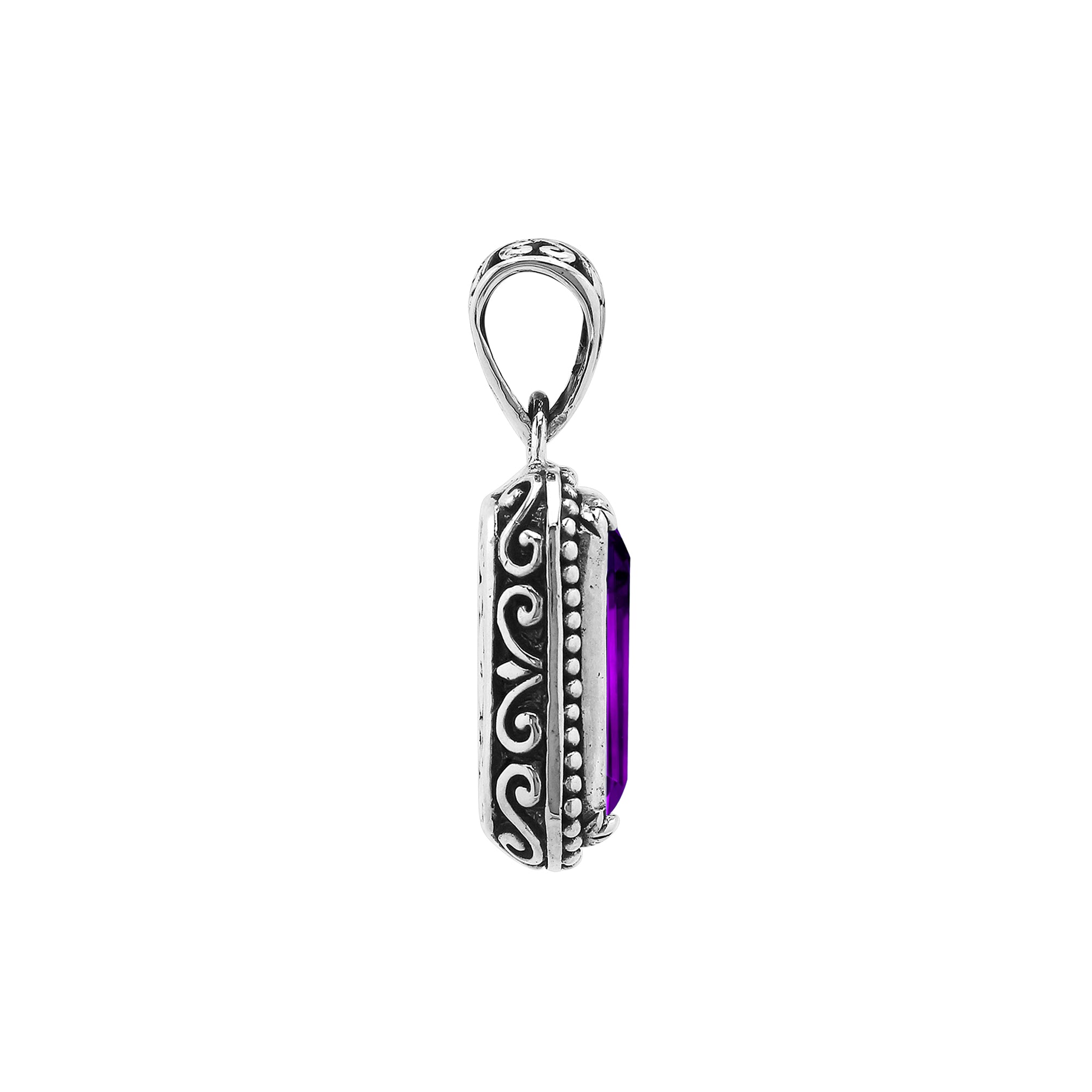 AP-6316-AM Sterling Silver Designer Pendant With Amethyst Q, Jewelry Bali Designs Inc 