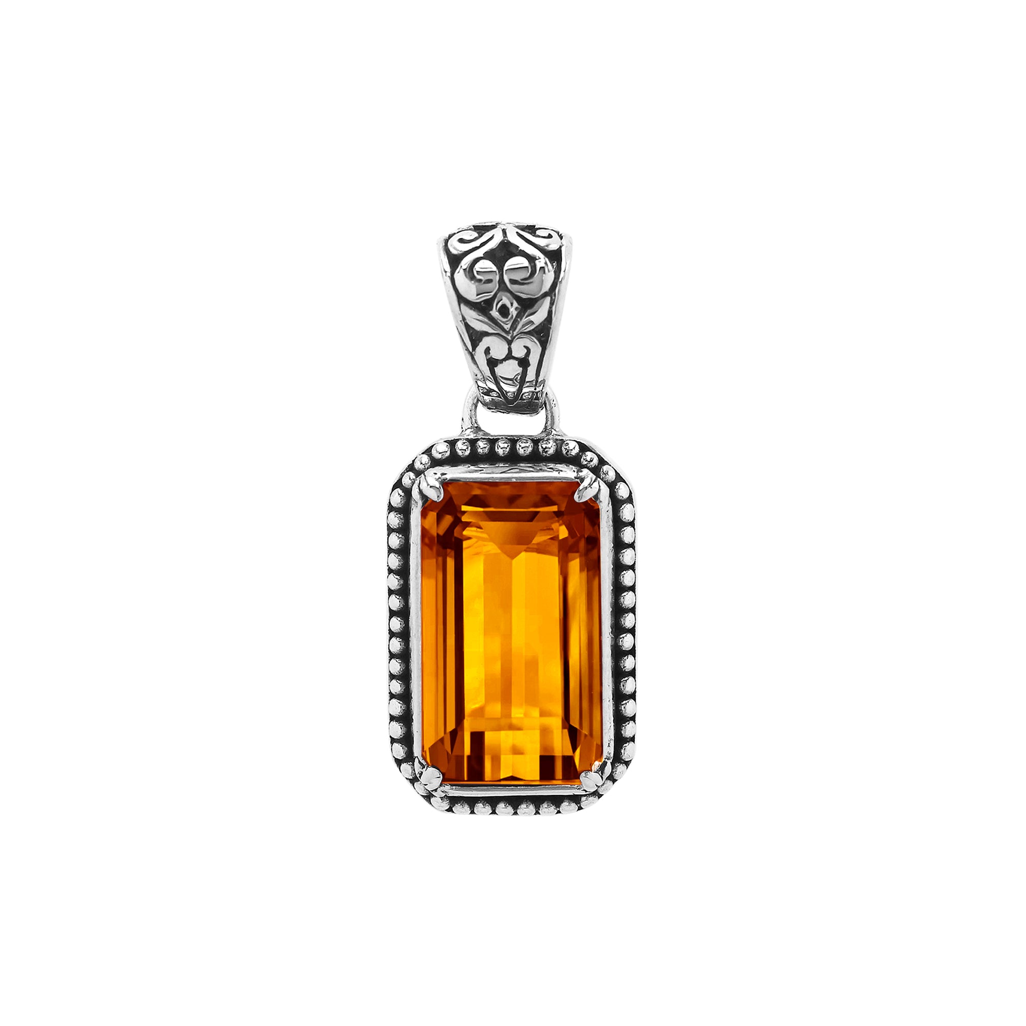 AP-6316-CT Sterling Silver Designer Pendant With Citrine Q, Jewelry Bali Designs Inc 