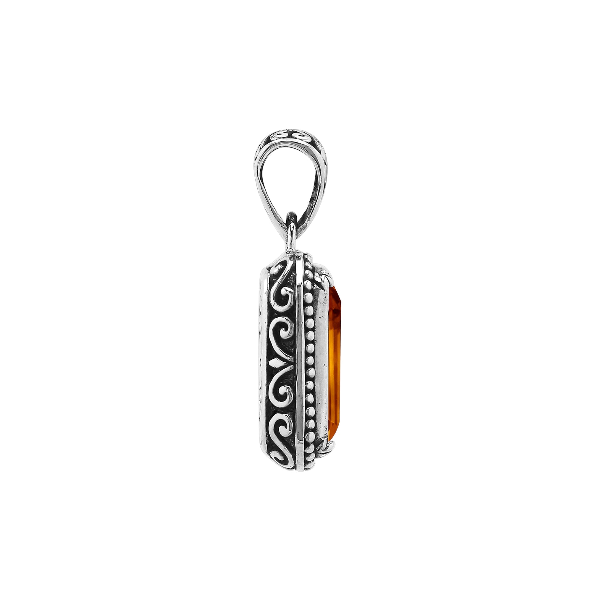AP-6316-CT Sterling Silver Designer Pendant With Citrine Q, Jewelry Bali Designs Inc 