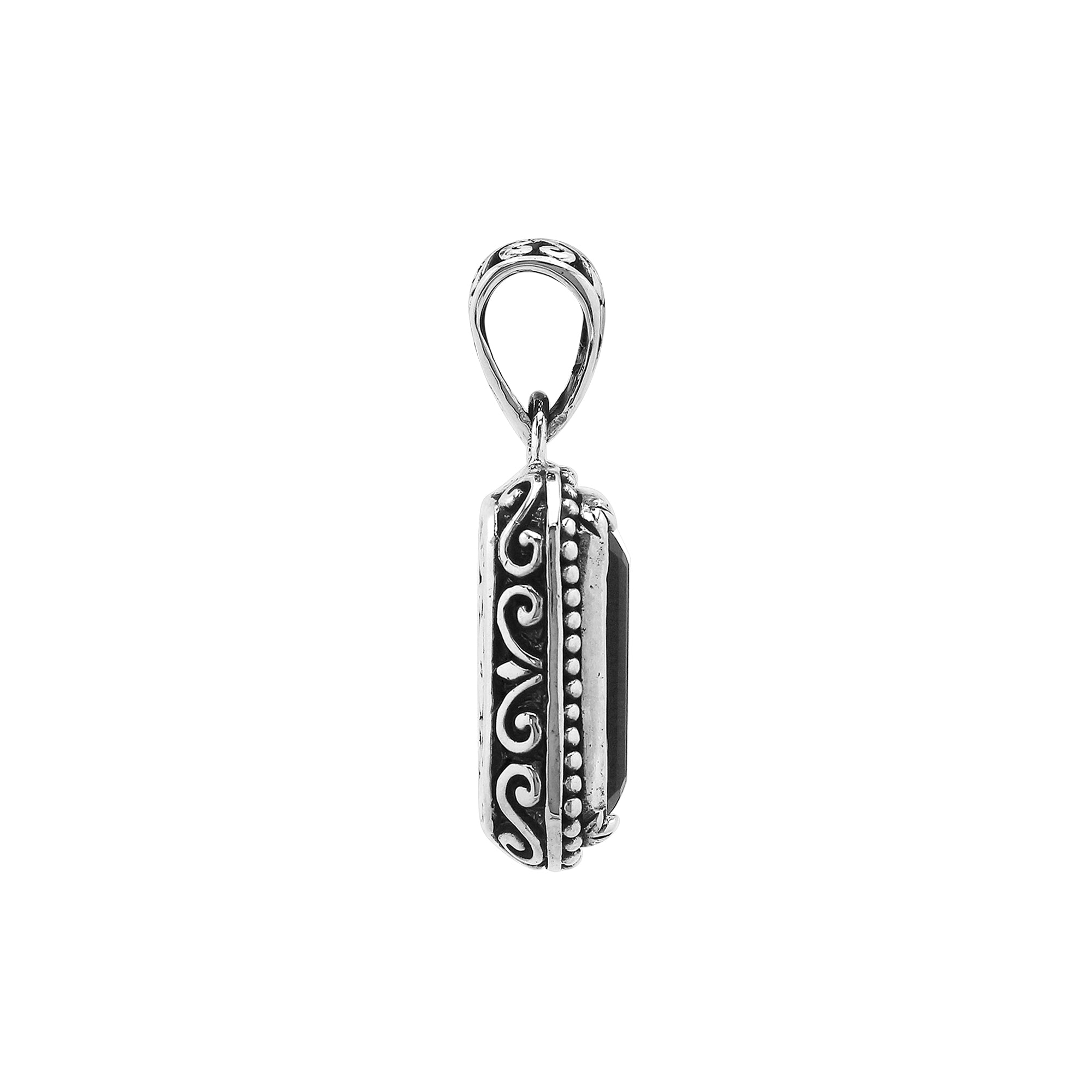 AP-6316-OX Sterling Silver Designer Pendant With Black Onyx Jewelry Bali Designs Inc 