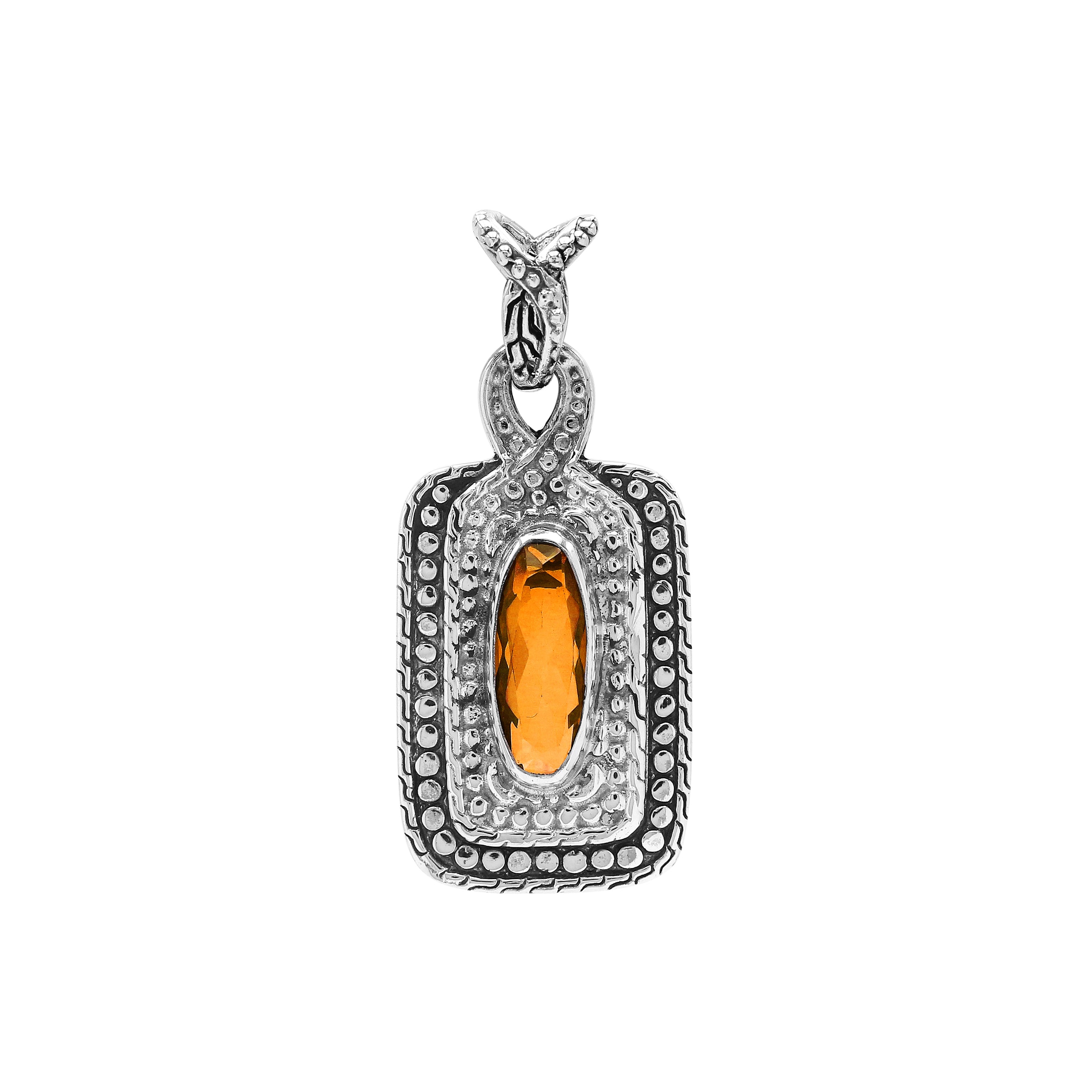 AP-6321-CT Sterling Silver Pendant With London Citrine Q. Jewelry Bali Designs Inc 