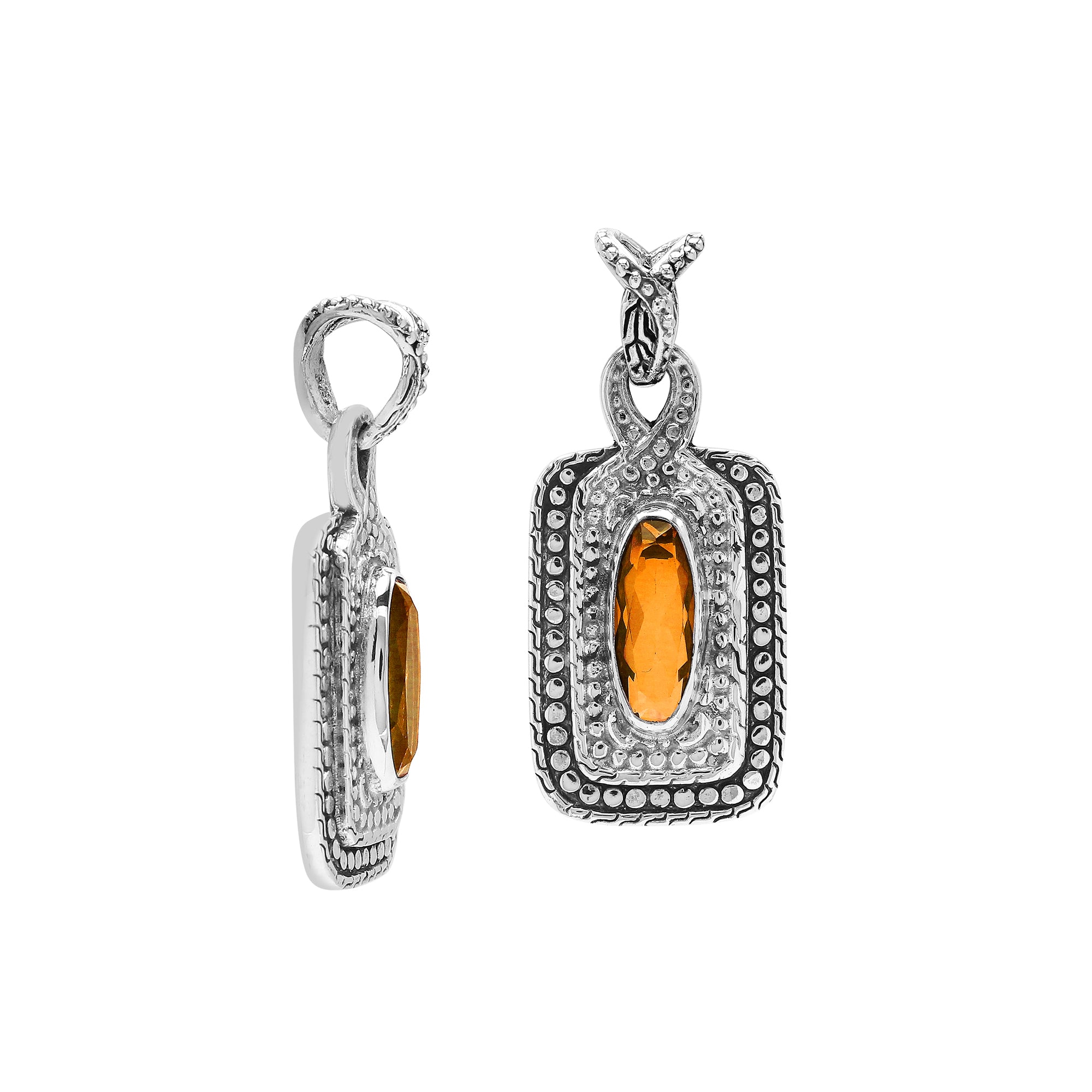 AP-6321-CT Sterling Silver Pendant With London Citrine Q. Jewelry Bali Designs Inc 