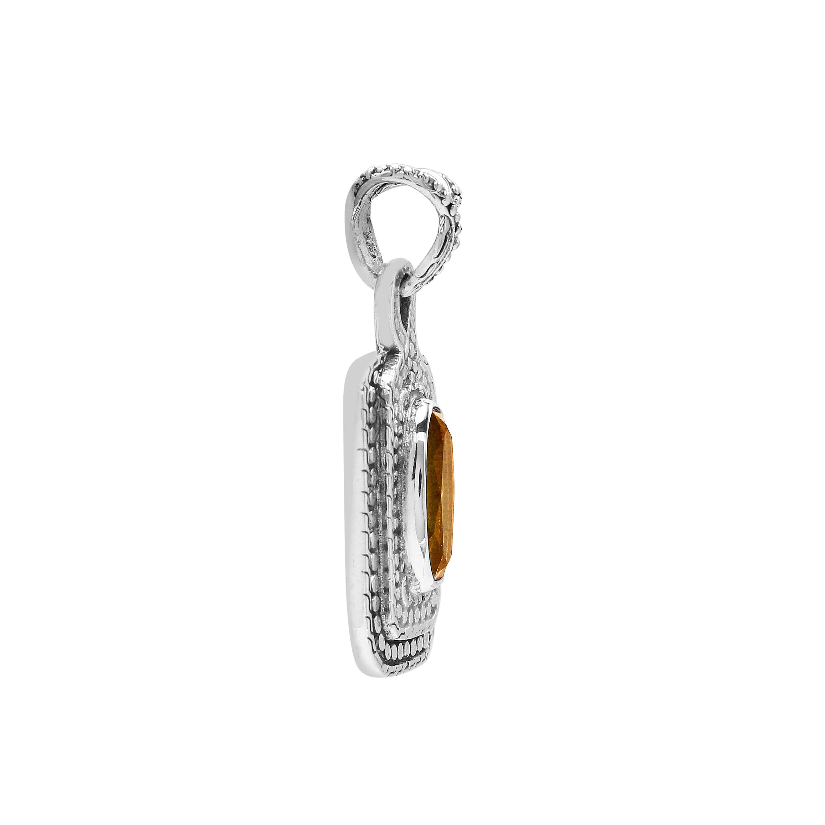 AP-6321-CT Sterling Silver Pendant With London Citrine Q. Jewelry Bali Designs Inc 
