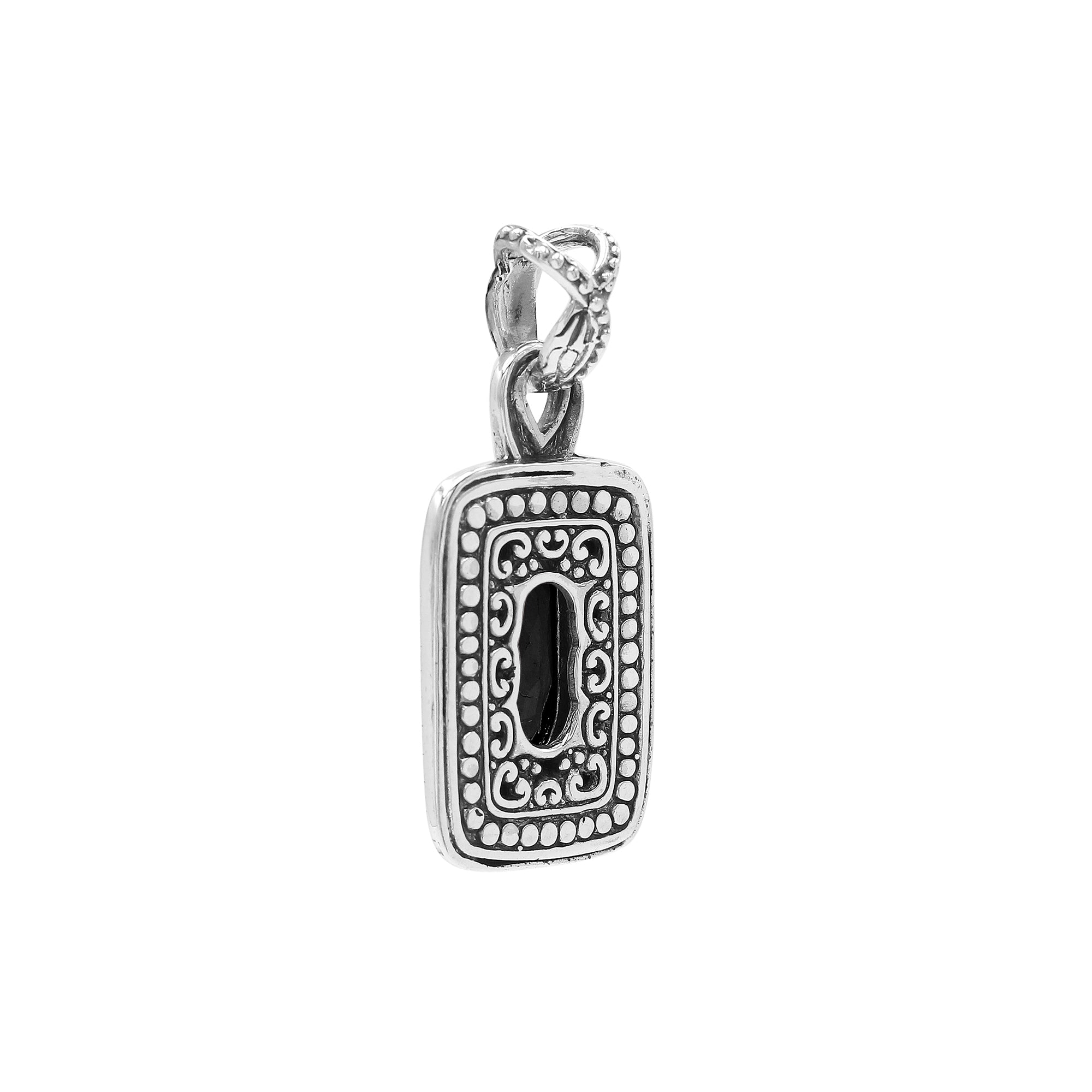 AP-6321-OX Sterling Silver Pendant With London Onyx Jewelry Bali Designs Inc 