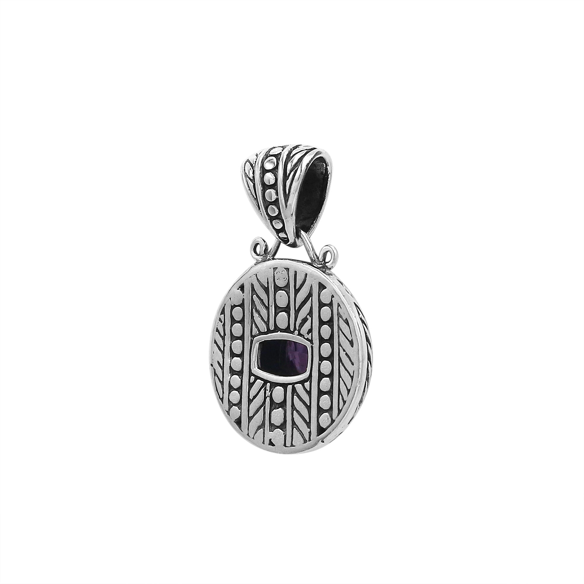 AP-6322-AM Sterling Silver Pendant With Amethyst Q, Jewelry Bali Designs Inc 