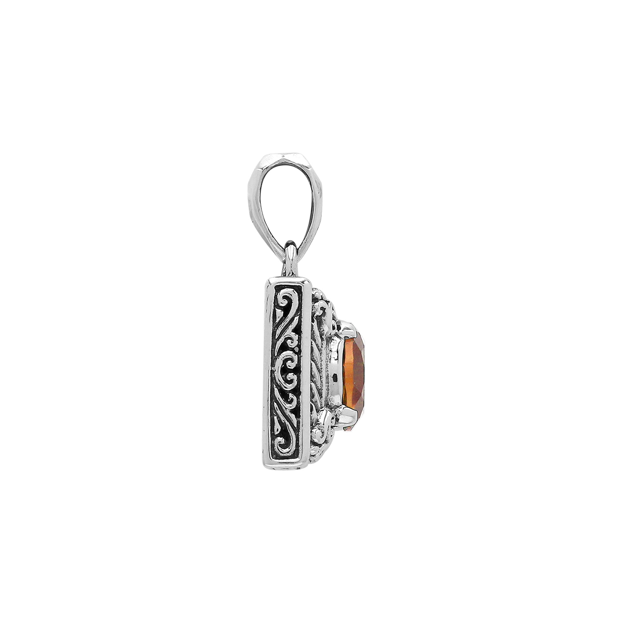 AP-6324-CT Sterling Silver Pendant With London Citrine Q. Jewelry Bali Designs Inc 