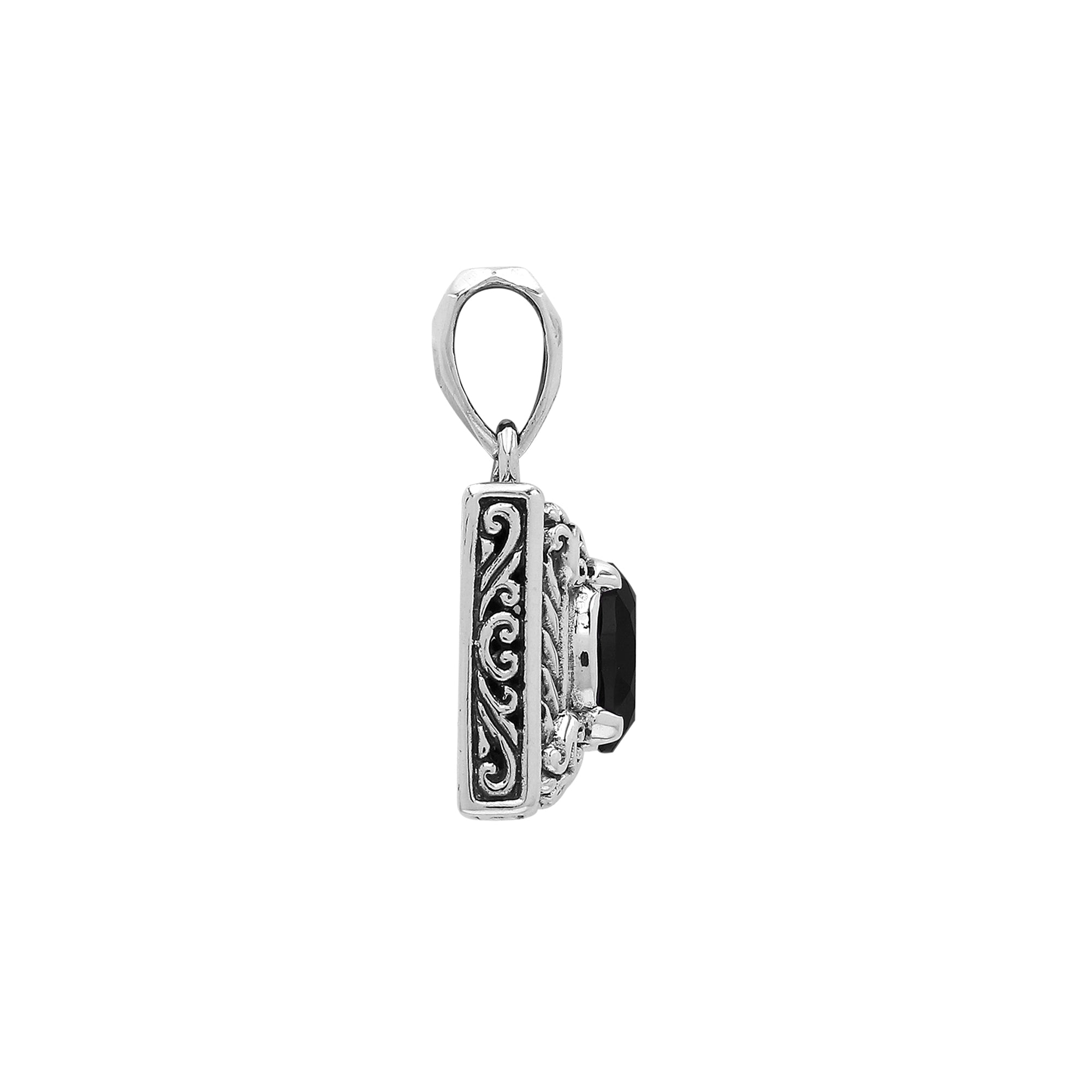 AP-6324-OX Sterling Silver Pendant With London Black Onyx Jewelry Bali Designs Inc 