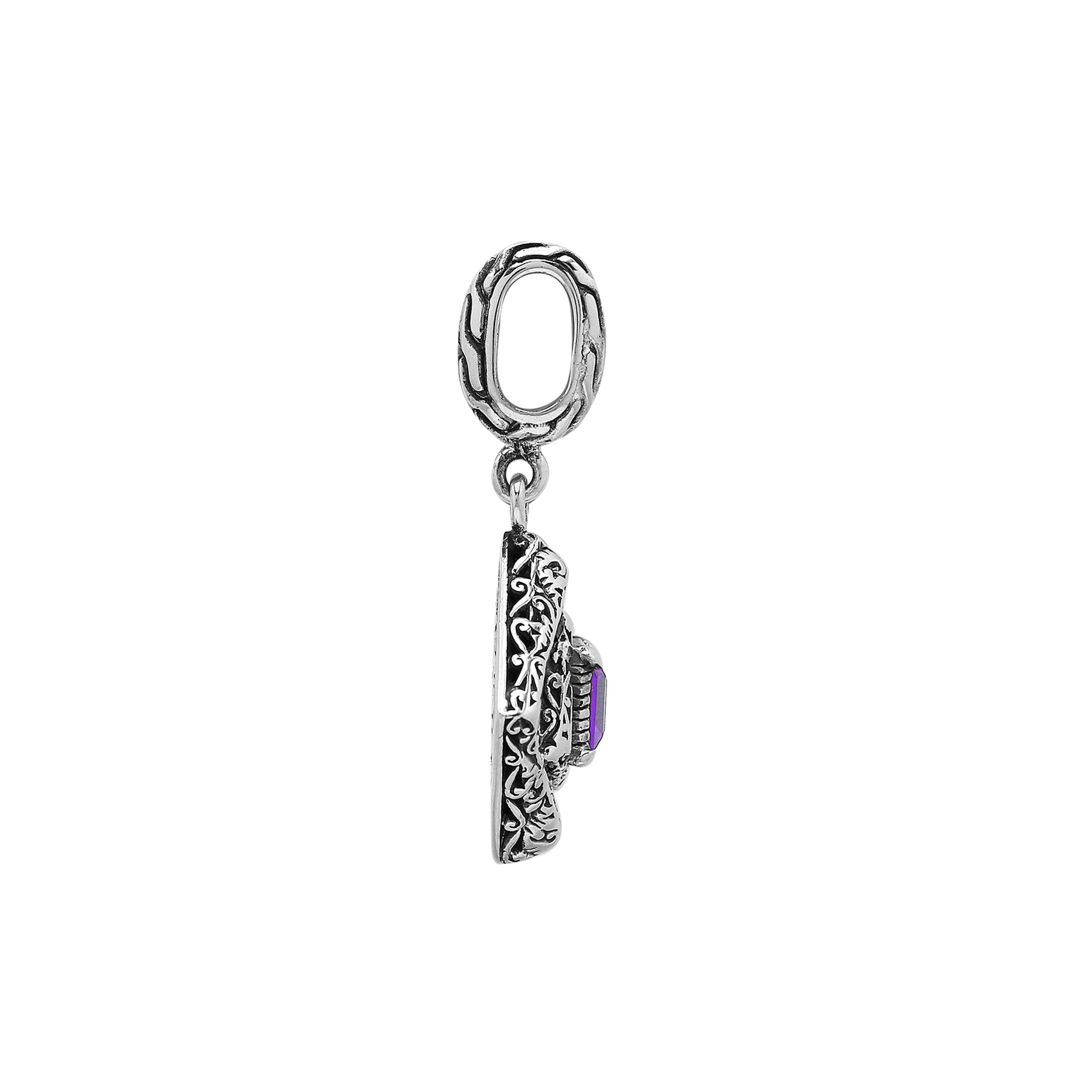 AP-6326-AM Sterling Silver Pendant With London Amethyst Q. Jewelry Bali Designs Inc 