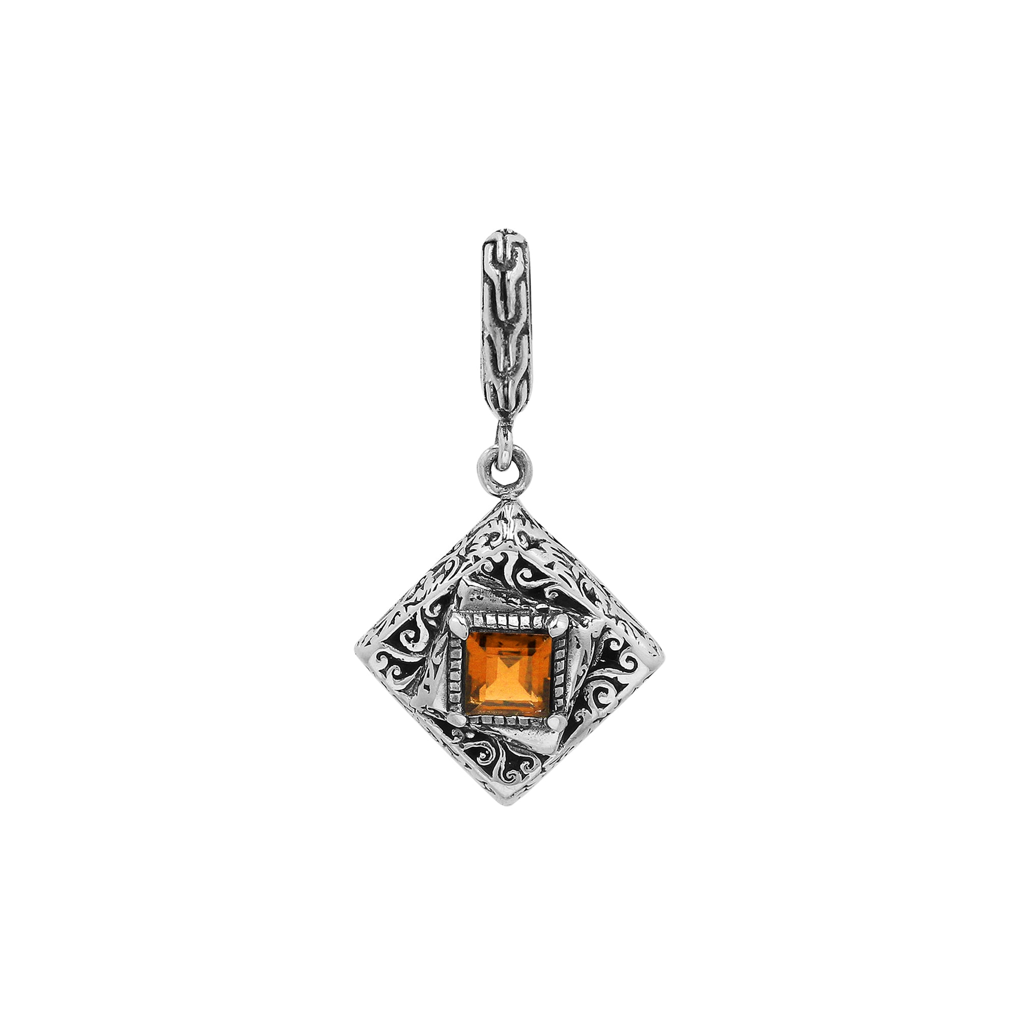 AP-6326-CT Sterling Silver Pendant With London Citrine Q. Jewelry Bali Designs Inc 