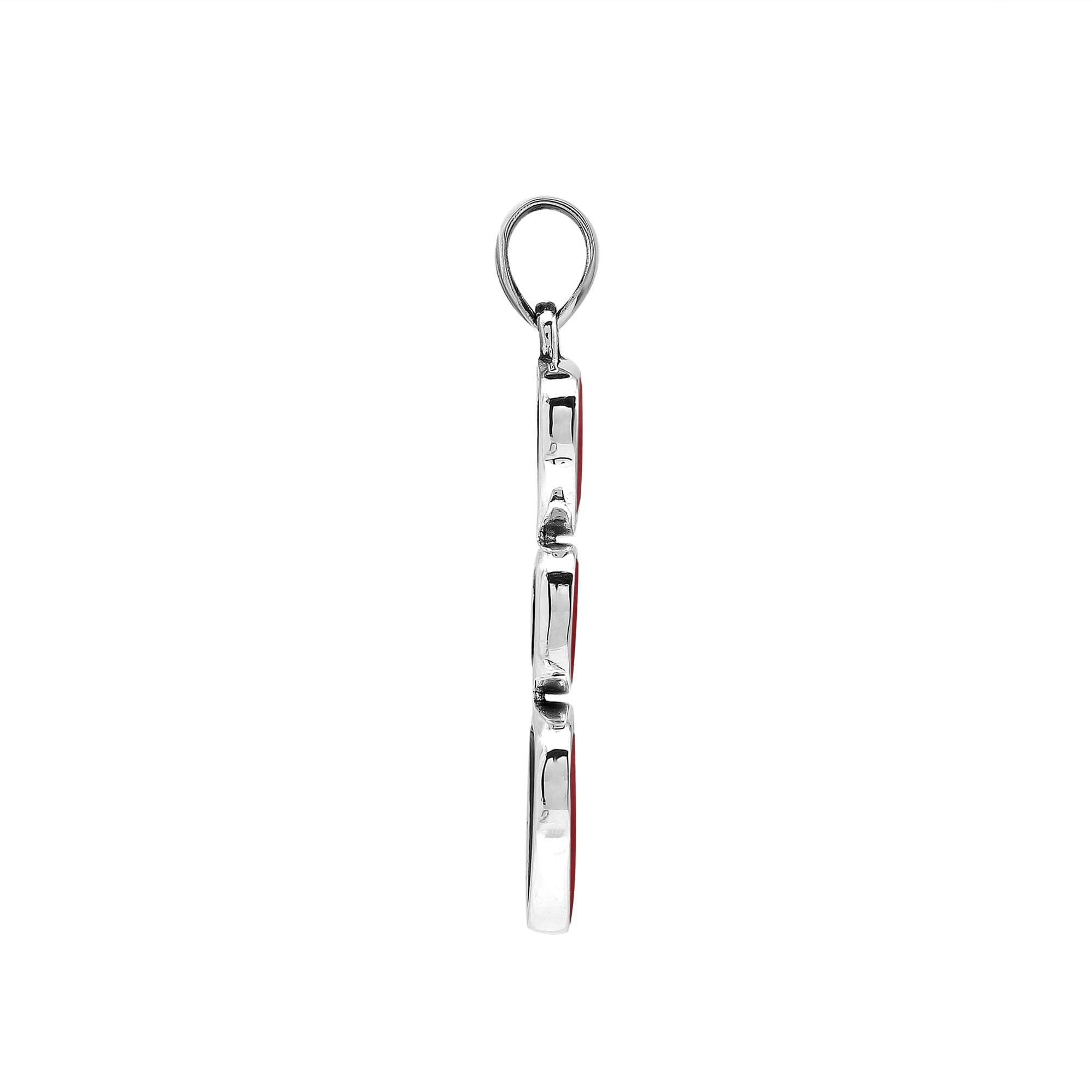 AP-6346-CR Sterling Silver Pendant with Coral Jewelry Bali Designs Inc 