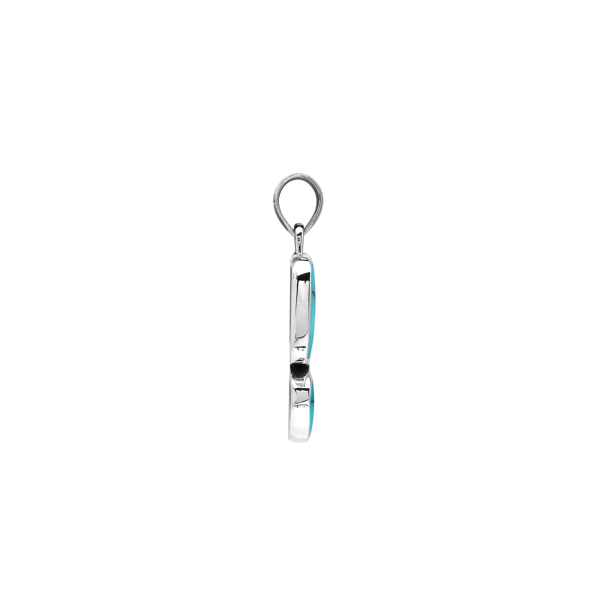 AP-6347-TQ Sterling Silver Pendant with Turquoise Shell Jewelry Bali Designs Inc 