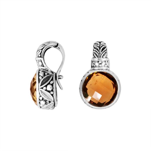 AP-8003-CT Sterling Silver Pendant With Citrine Q. & Enhancer Pendant Bail Jewelry Bali Designs Inc 