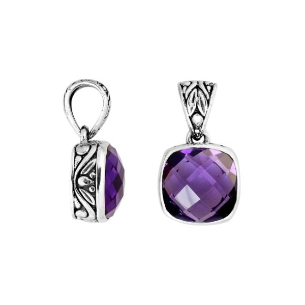 AP-8004-AM Sterling Silver Pendant With Amethyst Q. Jewelry Bali Designs Inc 