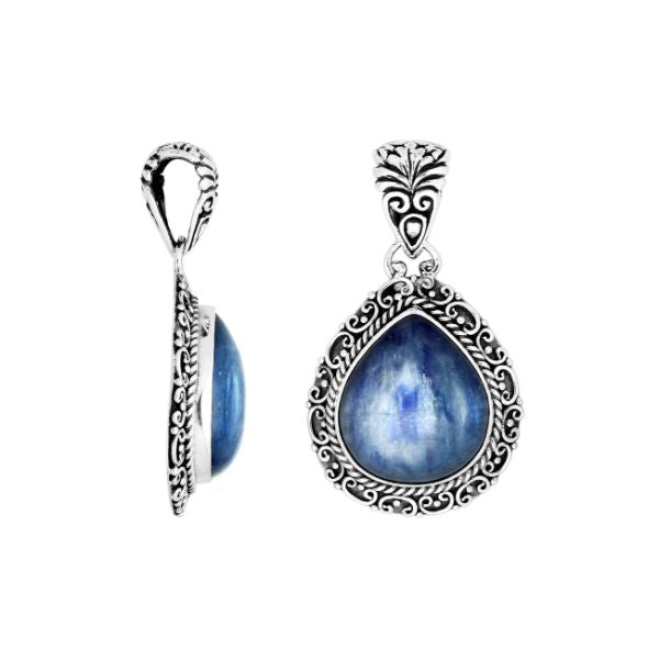 AP-8007-KY Sterling Silver Designer Pear Shape Pendant With Kyanite Jewelry Bali Designs Inc 