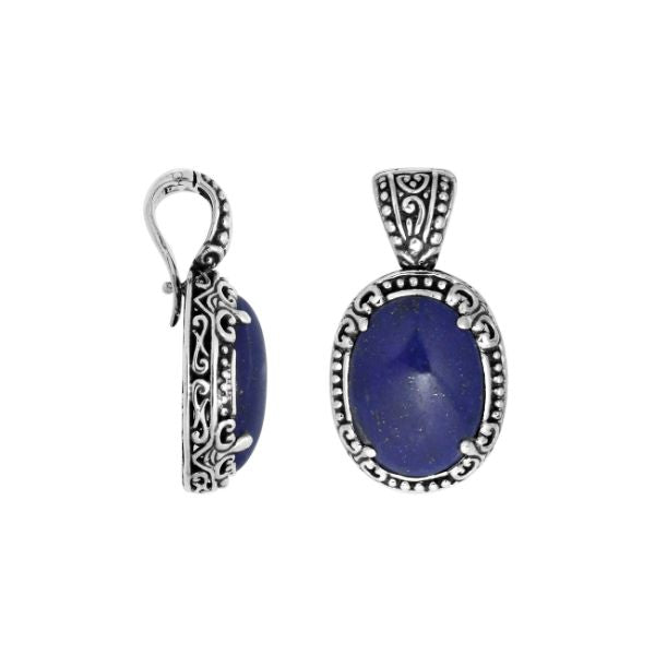 AP-8017-LP Sterling Silver Pendant With Lapis & Enhancer Pendant Bail Jewelry Bali Designs Inc 