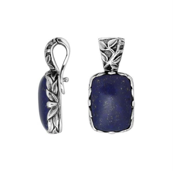 AP-8018-LP Sterling Silver Pendant With Lapis & Enhancer Pendant Bail Jewelry Bali Designs Inc 