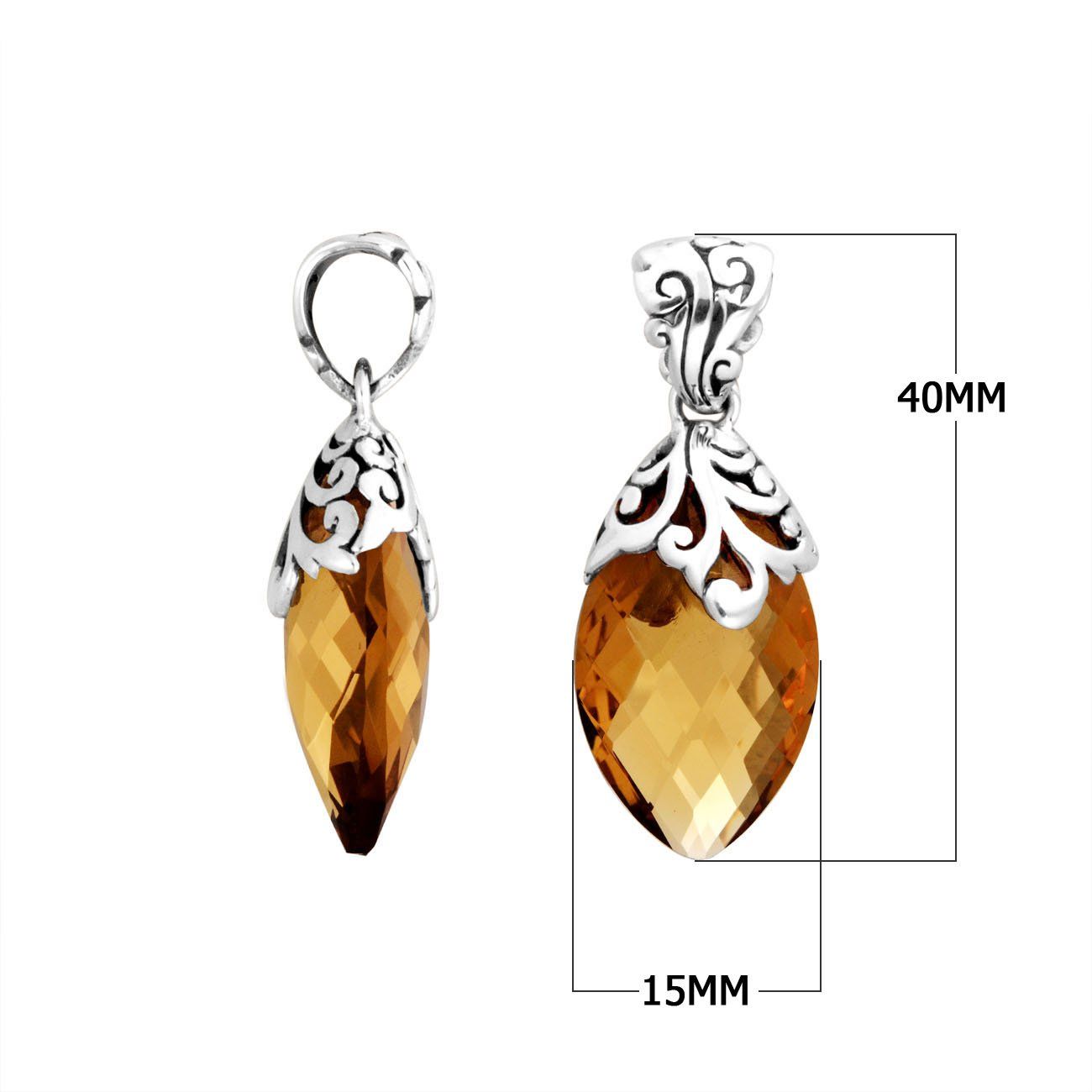 AP-8035-CT Sterling Silver Pendant With Citrine Q. Jewelry Bali Designs Inc 