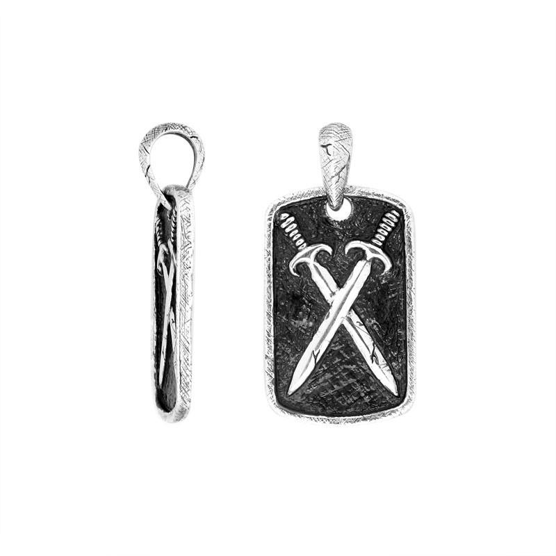 AP-9002-S Sterling Silver Beautiful Sword Designer Pendant With Plain Silver Jewelry Bali Designs Inc 