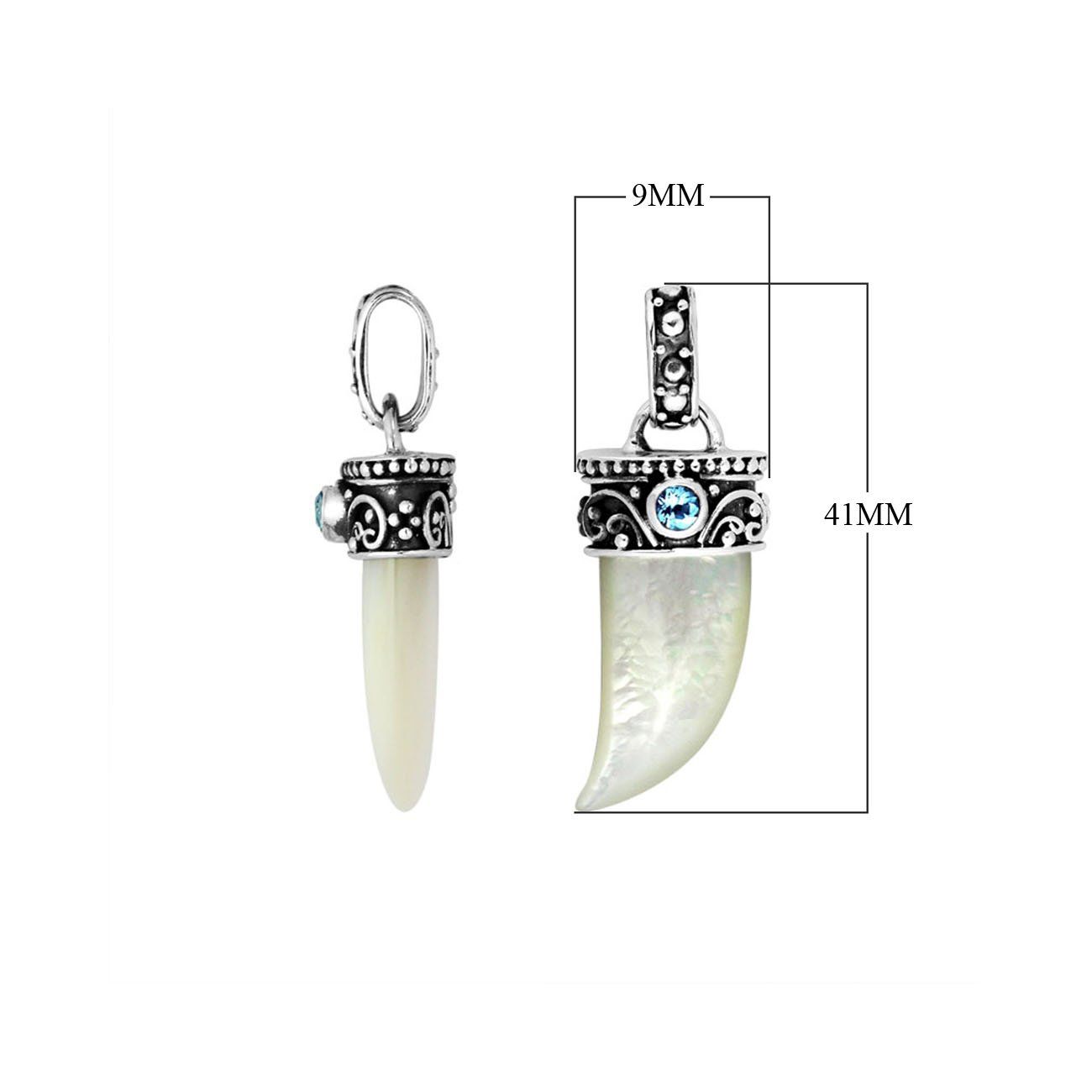 AP-9020-CO1 Sterling Silver Pendant With Blue Topaz & shall Jewelry Bali Designs Inc 