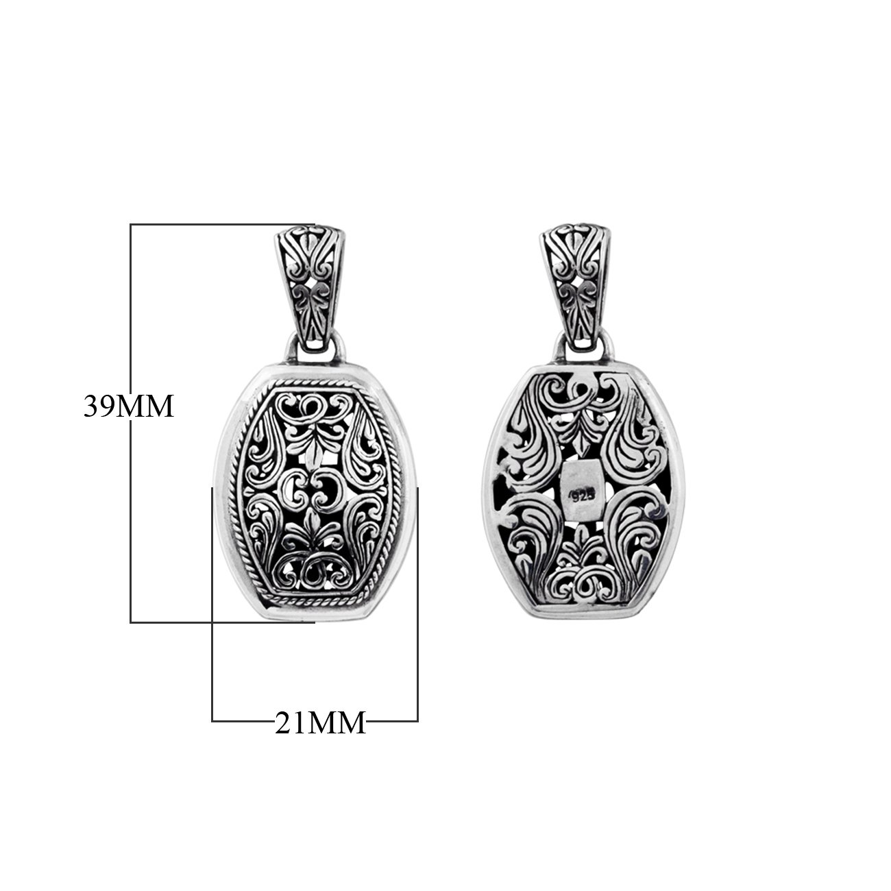 APSF-6007-SF Silver Overlay Pendant Jewelry Bali Designs Inc 