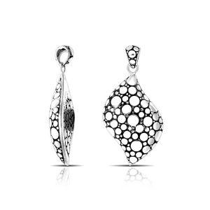 APSF-6125-S Silver Overlay Pendant With Plain Silver Jewelry Bali Designs Inc 
