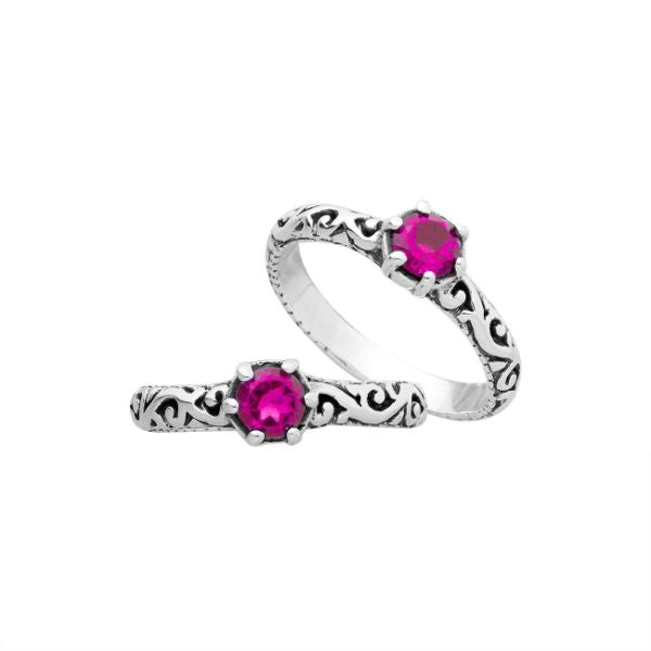 Sterling silver filigree ring with round Pink Quartz, artisan handcrafted Quartz jewelry for women, elegant and romantic design.