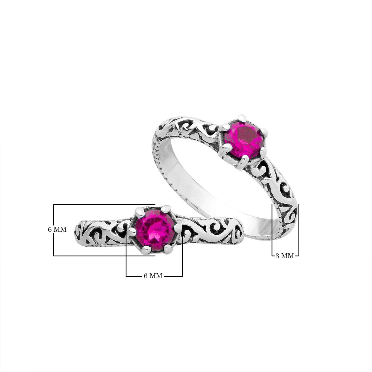 Sterling silver filigree ring with round Pink Quartz, artisan handcrafted Quartz jewelry for women, elegant and romantic design.