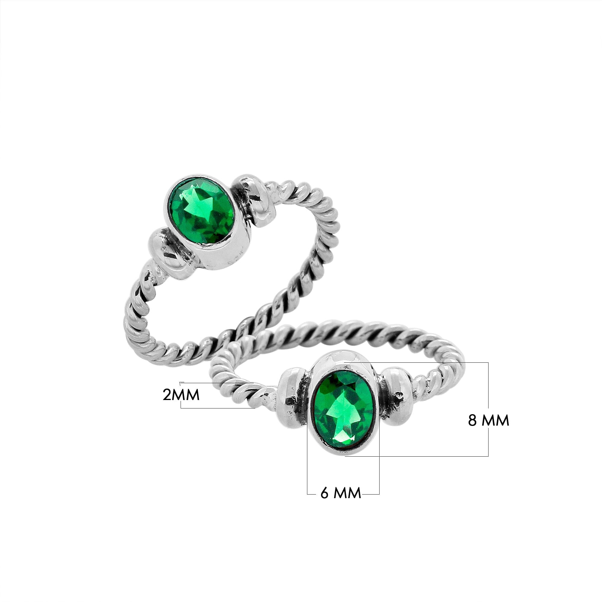 Sterling silver twisted band ring with oval faceted Green Quartz, artisan handcrafted jewelry for women, elegant Green Quartz accessory.