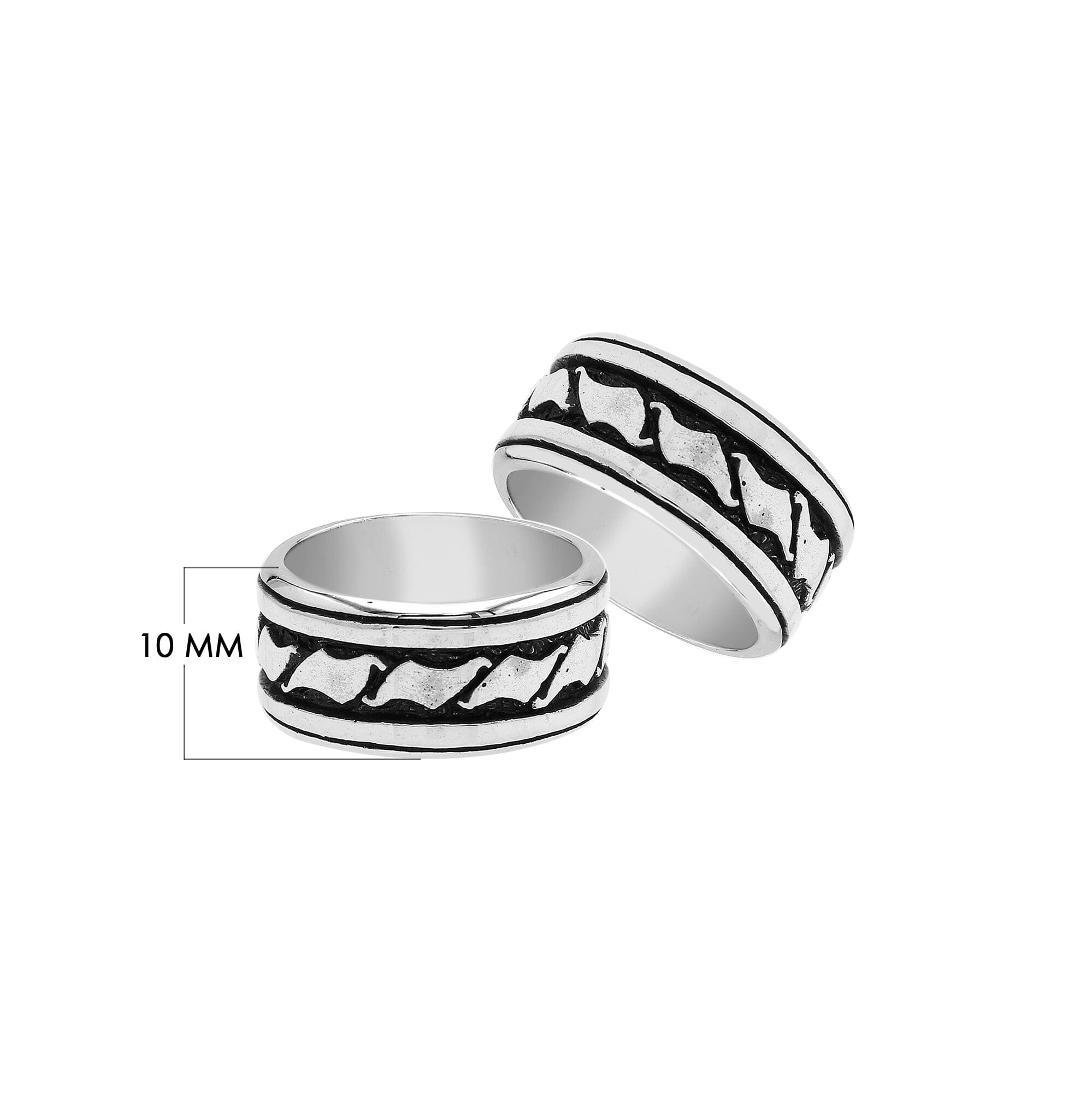 Handcrafted sterling silver wide band ring with wave-inspired Bali design and oxidized finish, unisex artisan jewelry for everyday wear or gifting.