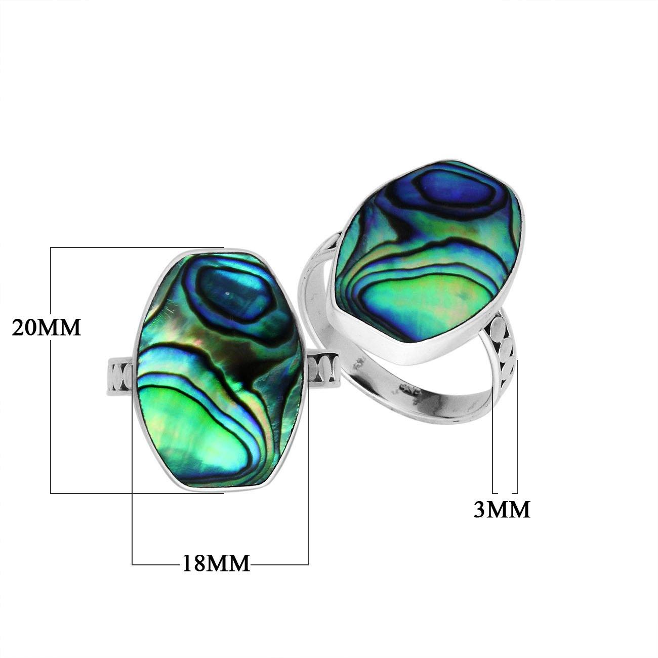 Sterling Silver Handcrafted Abalone Shell Statement Ring