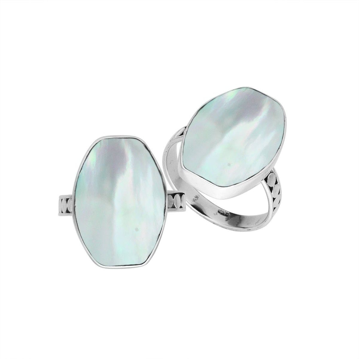 Sterling Silver Handcrafted Mother Of Pearl Statement Ring