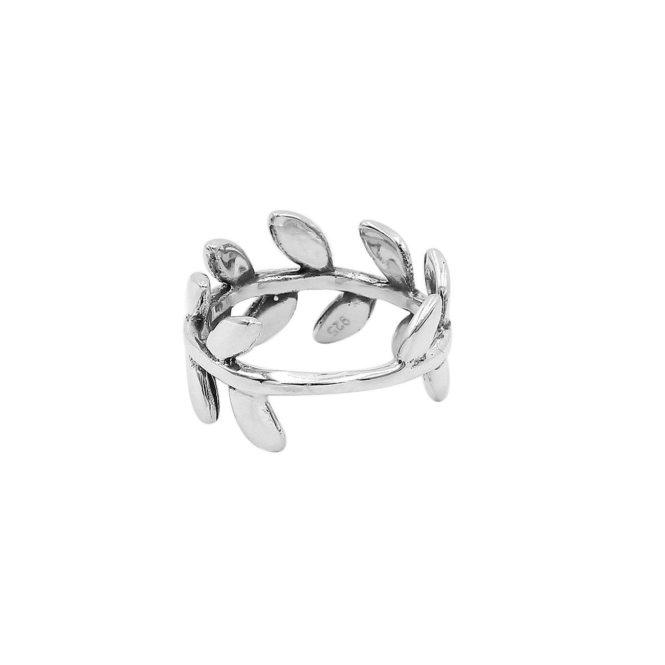 Balinese Silver Beautiful Simple Designer Leaf Ring With Polished Finish