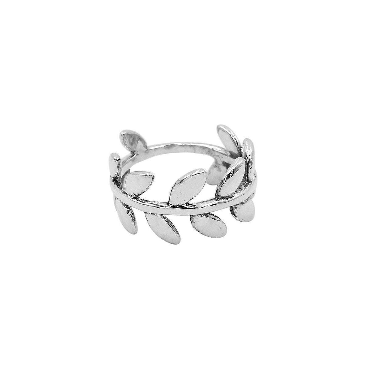 Balinese Silver Beautiful Simple Designer Leaf Ring With Polished Finish
