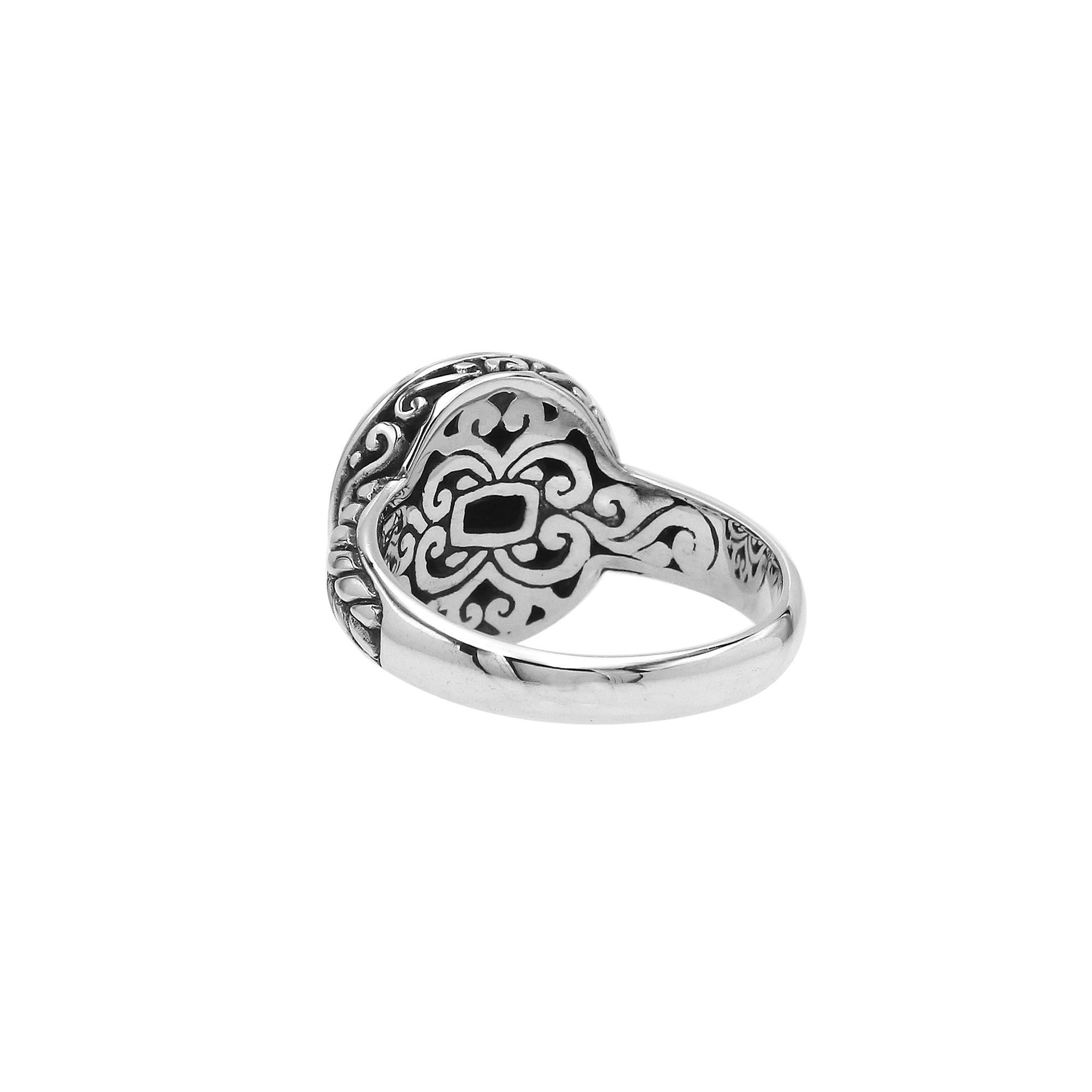 Elegant Sterling Silver Citrine Quartz Ring With Balinese Design