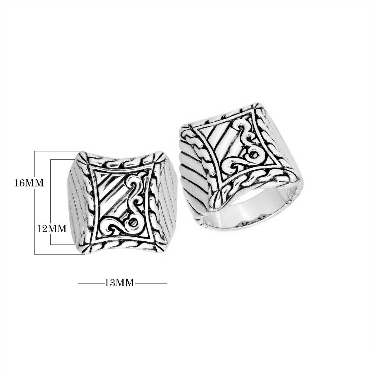 AR-9036-S-6'' Sterling Silver Pretty Design Ring With Plain Silver Jewelry Bali Designs Inc 