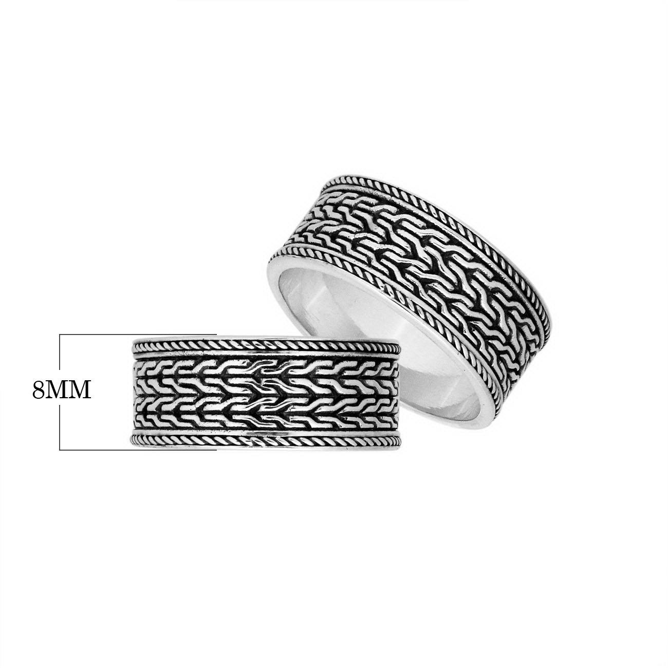 AR-9046-S-6'' Sterling Silver Simple Designer Ring With Plain Silver Jewelry Bali Designs Inc 