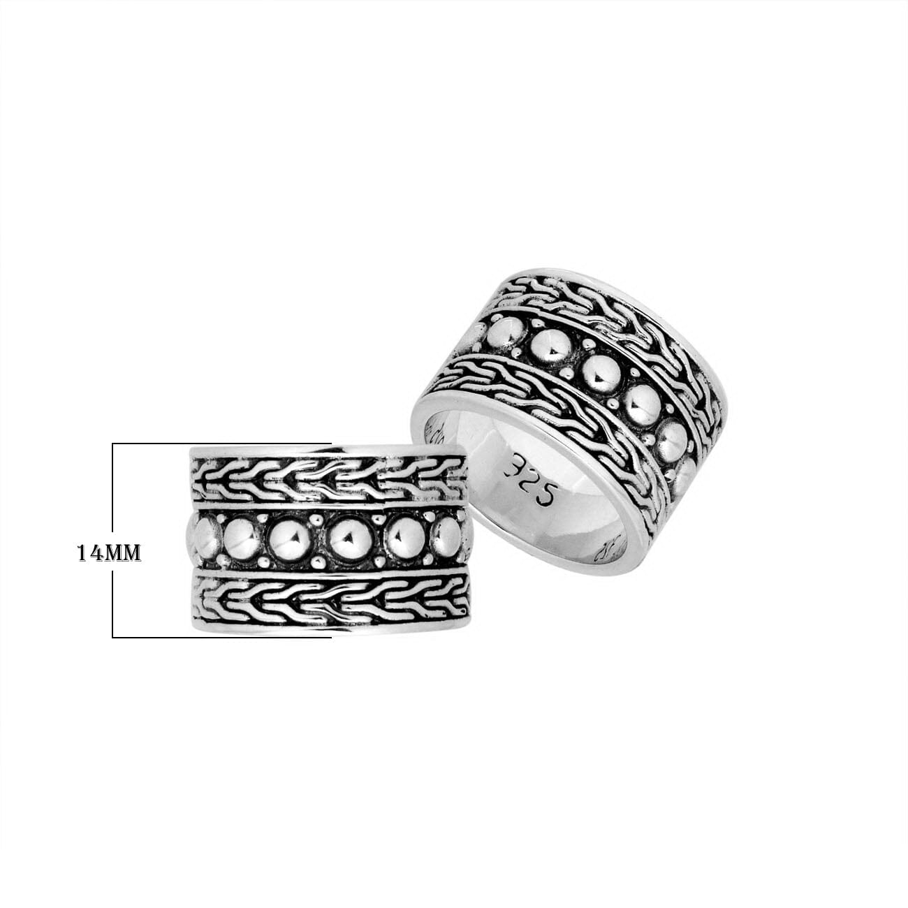 AR-9048-S-6'' Sterling Silver Beautiful Designer Ring With Plain Silver Jewelry Bali Designs Inc 