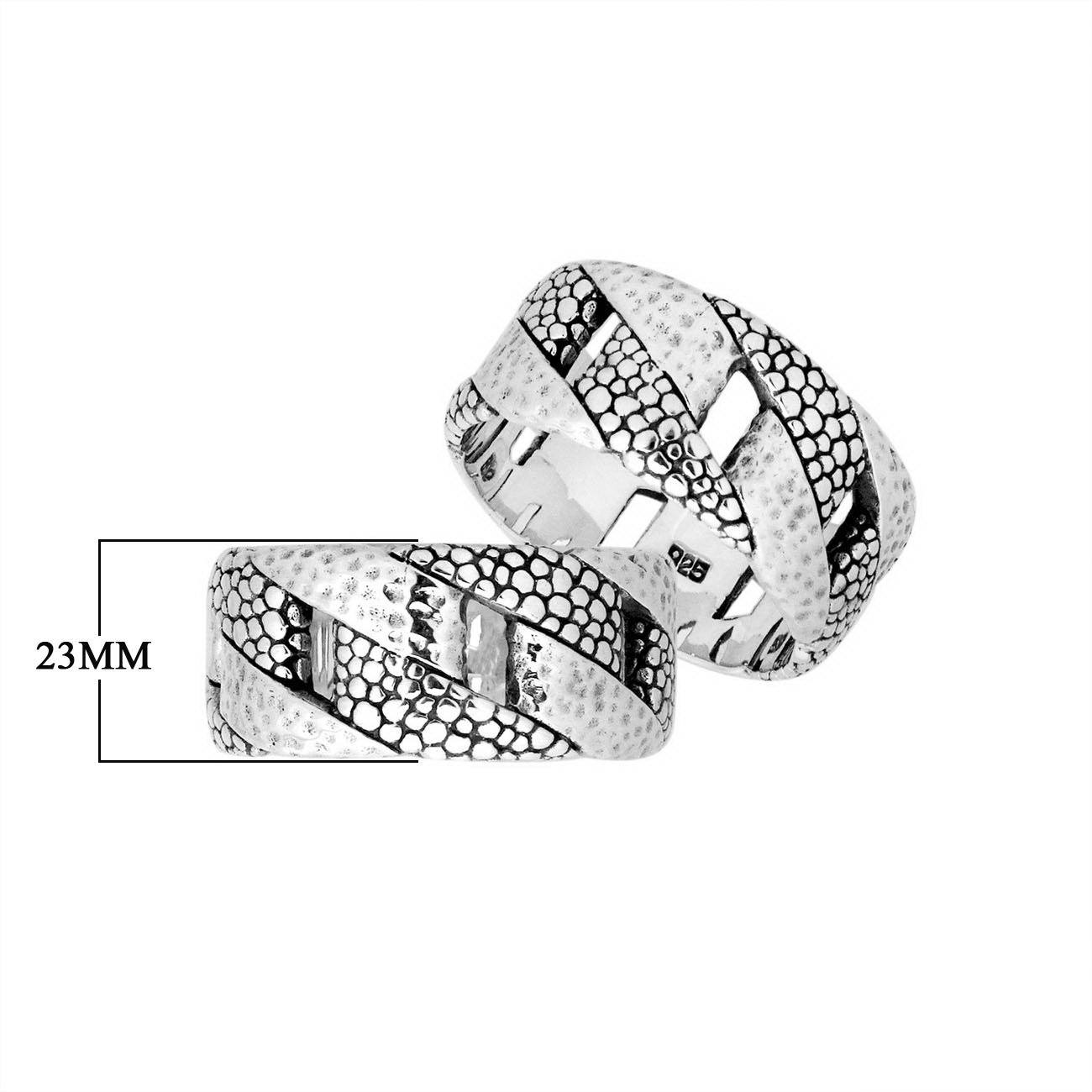 AR-9052-S-6'' Sterling Silver Beautiful Designer Ring With Plain Silver Jewelry Bali Designs Inc 