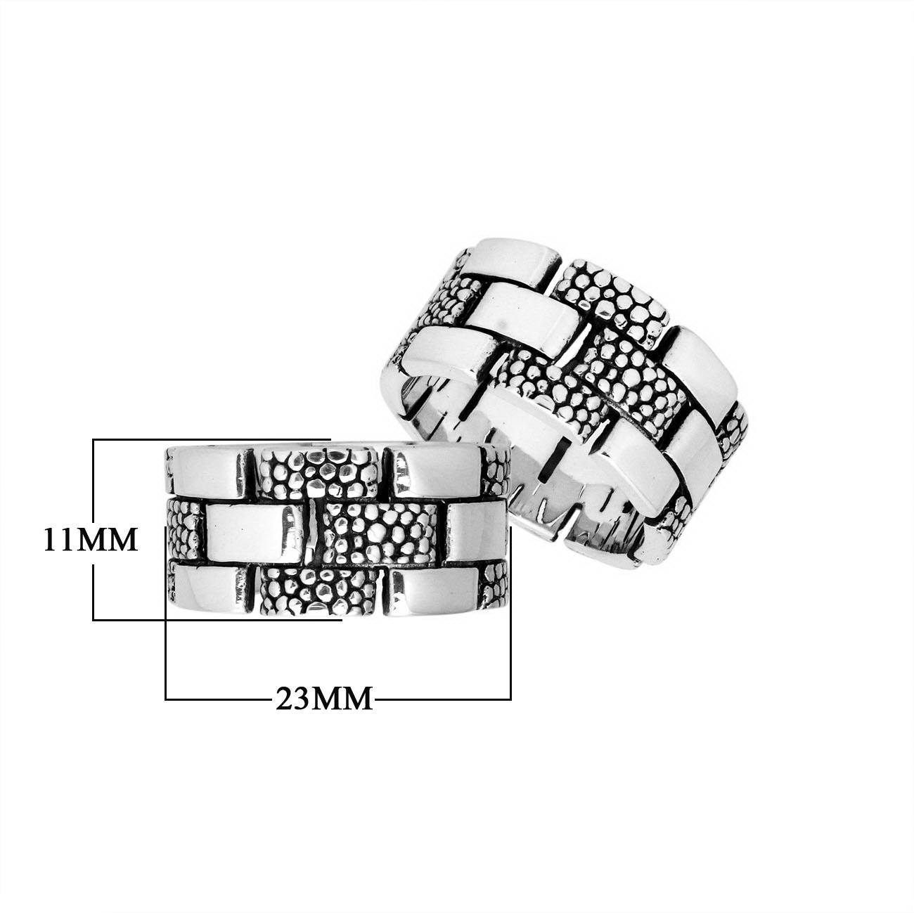 AR-9053-S-6'' Sterling Silver Beautiful Pretty Designer Nice Looking Ring With Plain Silver Jewelry Bali Designs Inc 