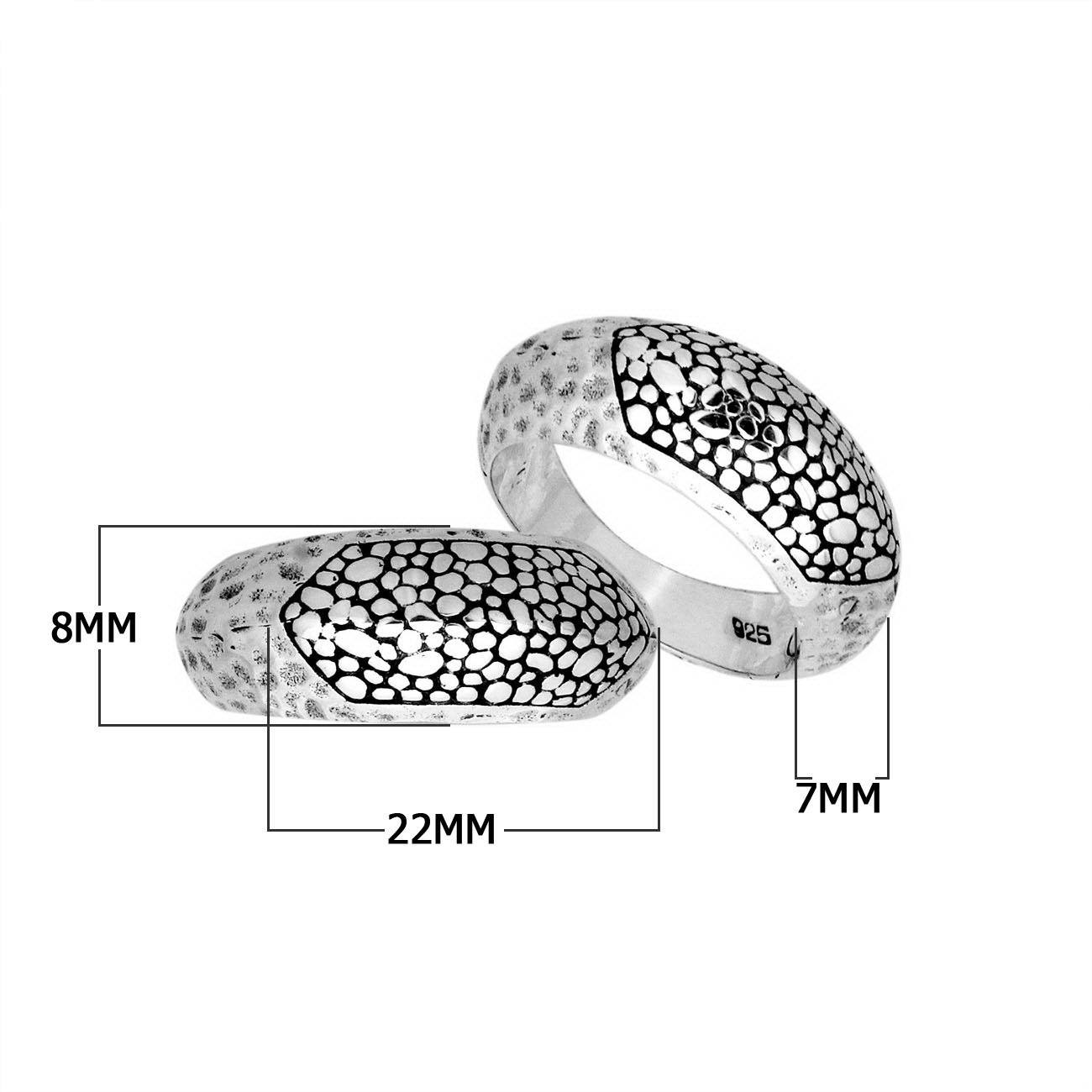AR-9055-S-6'' Sterling Silver Beautiful Fancy Design Ring With Plain Silver Jewelry Bali Designs Inc 