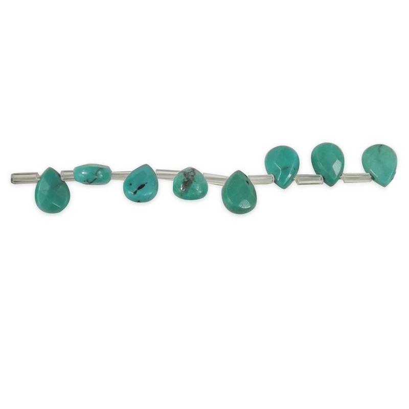 BD-1342-TQ Tear Drop With Checkerboard Cutting Turquoise Bead Stand Beads Bali Designs Inc 