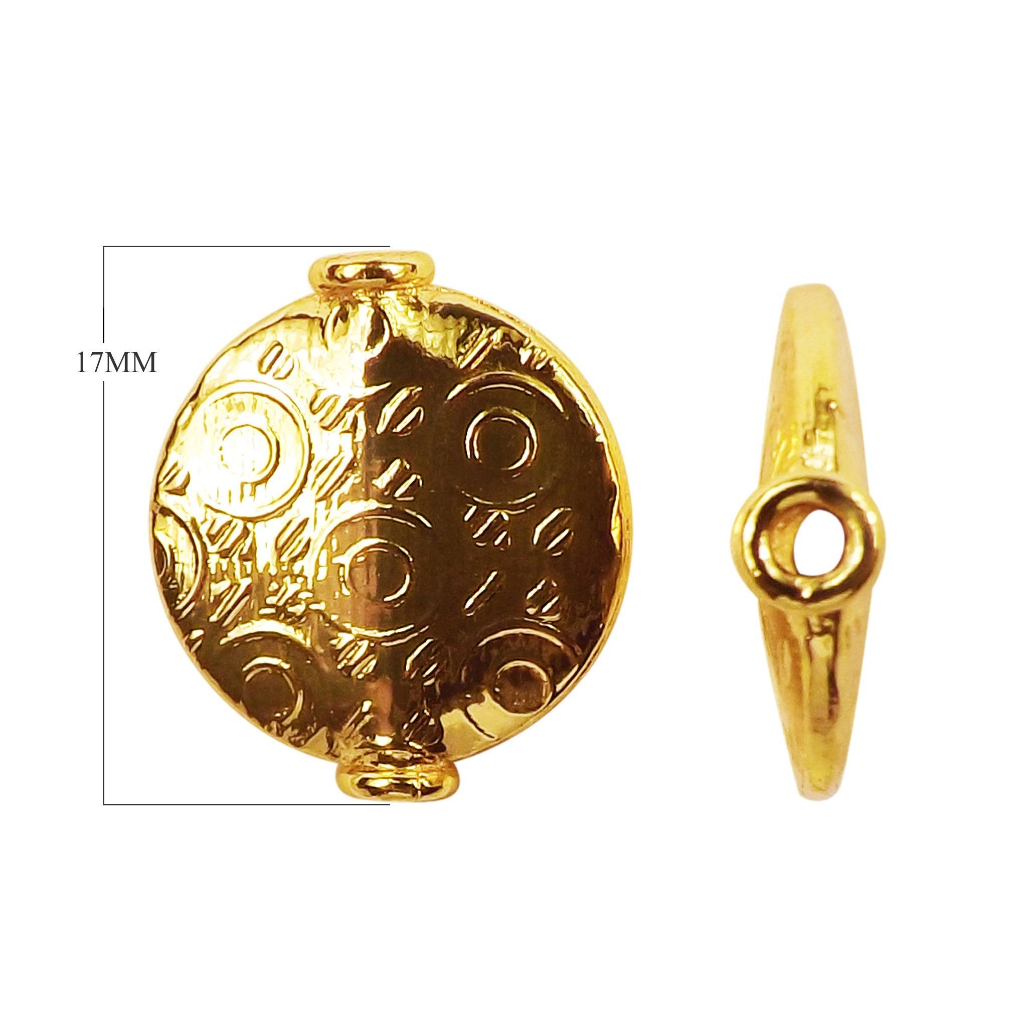 BG-166 18K Gold Overlay Motif Bead Beads Bali Designs Inc 