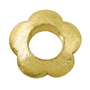 BG-172 18K Gold Overlay Flower Shape Brushed Bead Beads Bali Designs Inc 