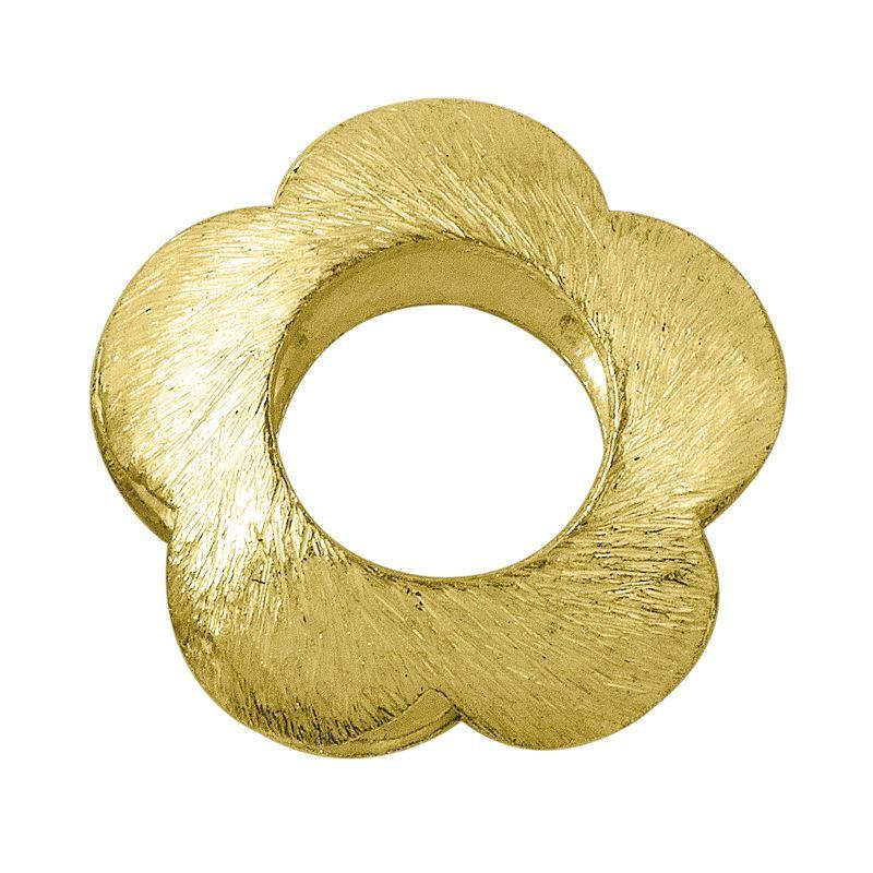 BG-172 18K Gold Overlay Flower Shape Brushed Bead Beads Bali Designs Inc 