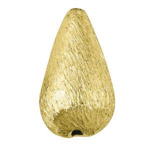 BG-175-15X9MM 18K Gold Overlay Pears Shape Brushed Bead Beads Bali Designs Inc 