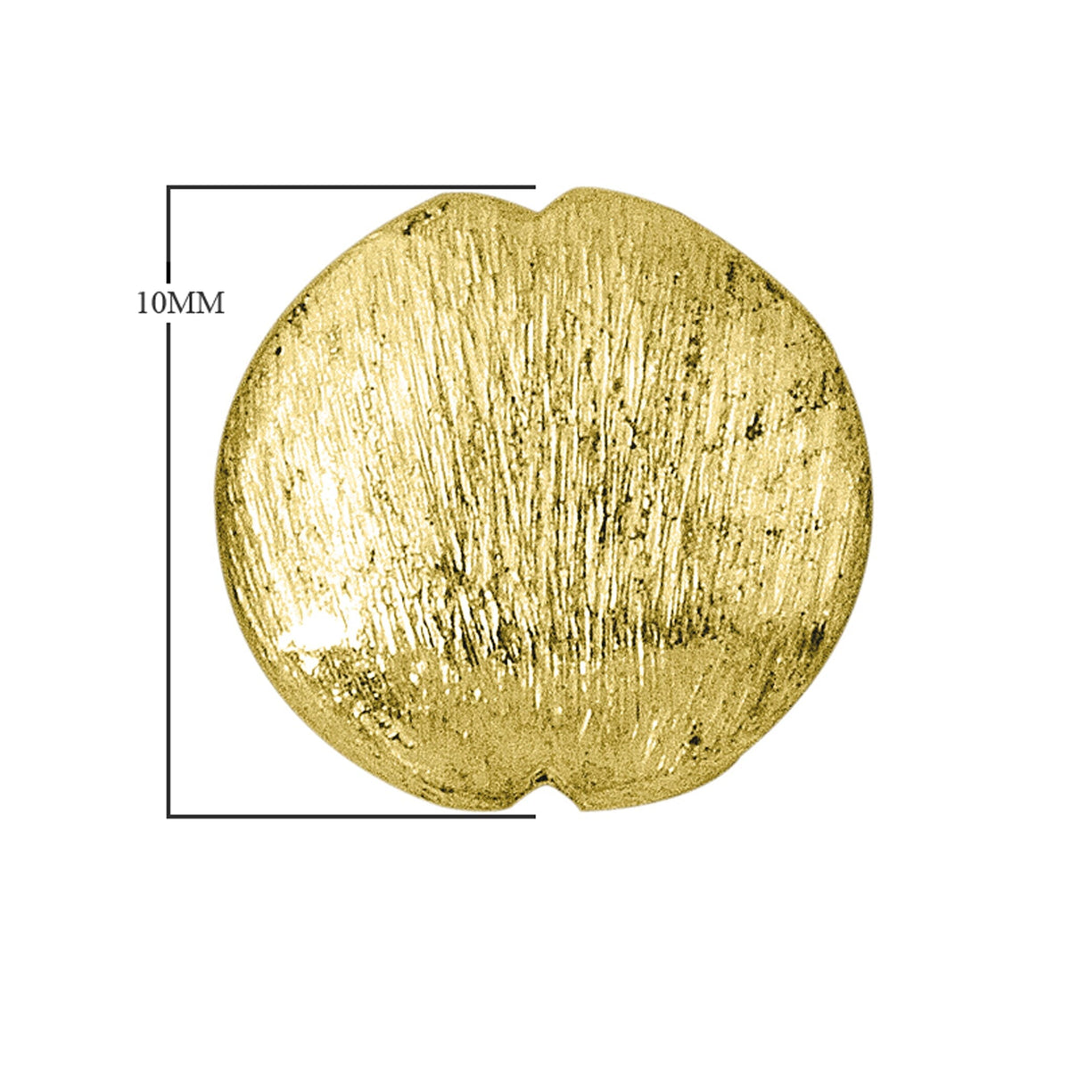 BG-176 18K Gold Overlay Circle Shape Brushed Bead Beads Bali Designs Inc 10MM 