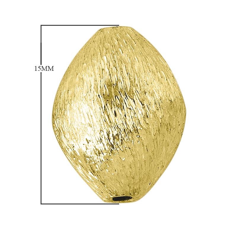BG-177 18K Gold Overlay Marquise Shape Brushed Bead Beads Bali Designs Inc 