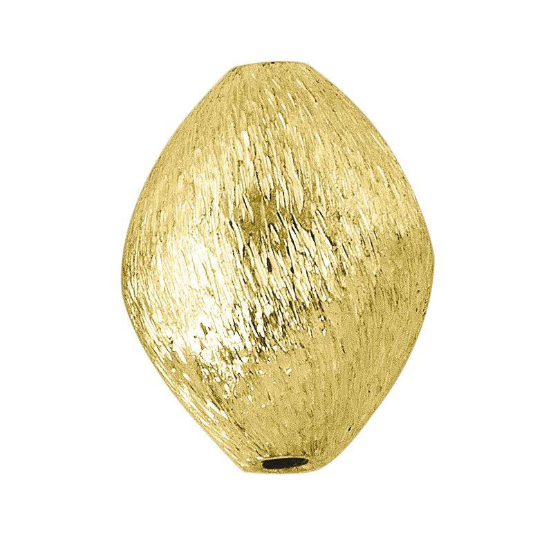 BG-177 18K Gold Overlay Marquise Shape Brushed Bead Beads Bali Designs Inc 